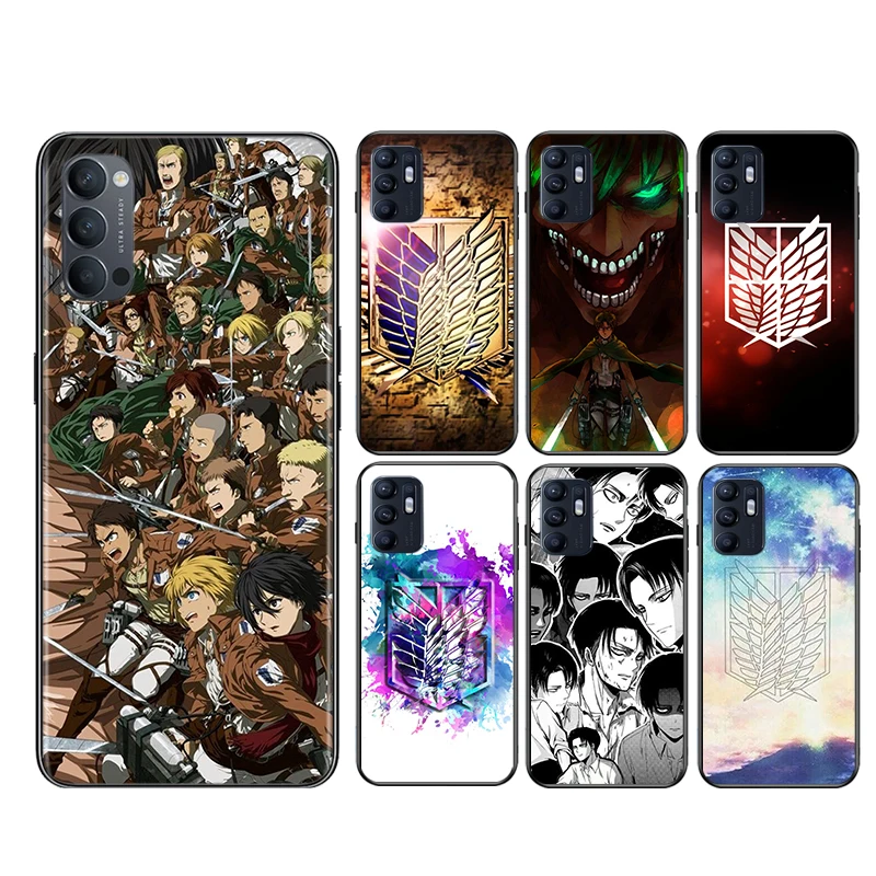 

Anime Attack On Titan Soft Black Silicone Cover For OPPO Reno 6 5 K 4 F SE Lite Z Pro Plus 5G Phone Case Shell Coque