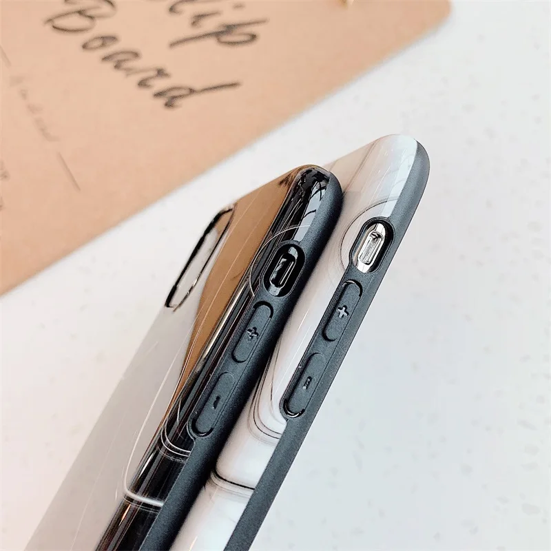 Глянцевый Гладкий мрамор чехол для телефона Iphone 11 11pro 11promax X Xs Xsmax Xr Мягкий