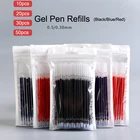 10203050 шт., черныекрасныесиние искусственные чернила 0,38 мм, 0,5 мм, для игловидных гелевых ручек, шариковые гелевые чернила