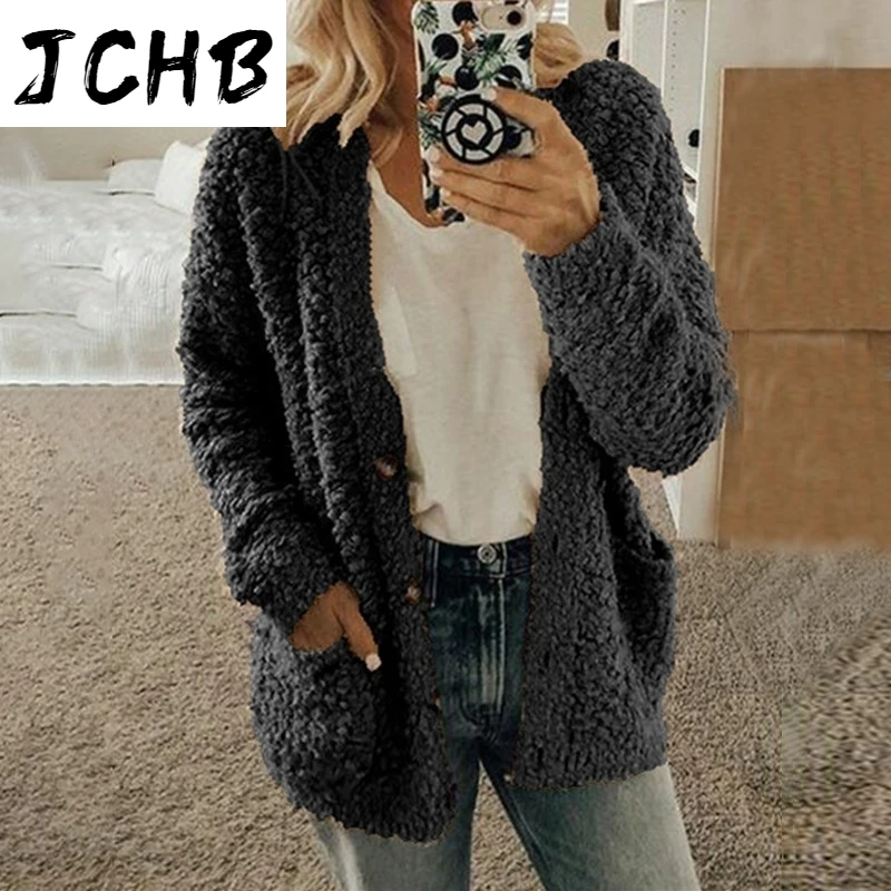 

Sleeve Long Buttons Pocket Sweaters Women Autumn Winter New Women's Sweater 2021 Casual Cardigan Plus Size Coat Pull Femme Hiver