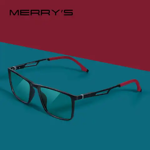 MERRYS дизайнерские мужские анти-голубые лучи световые блокирующие очки UV400 очки для компьютера Алюминиевые ножки с силиконовыми дужками S2270