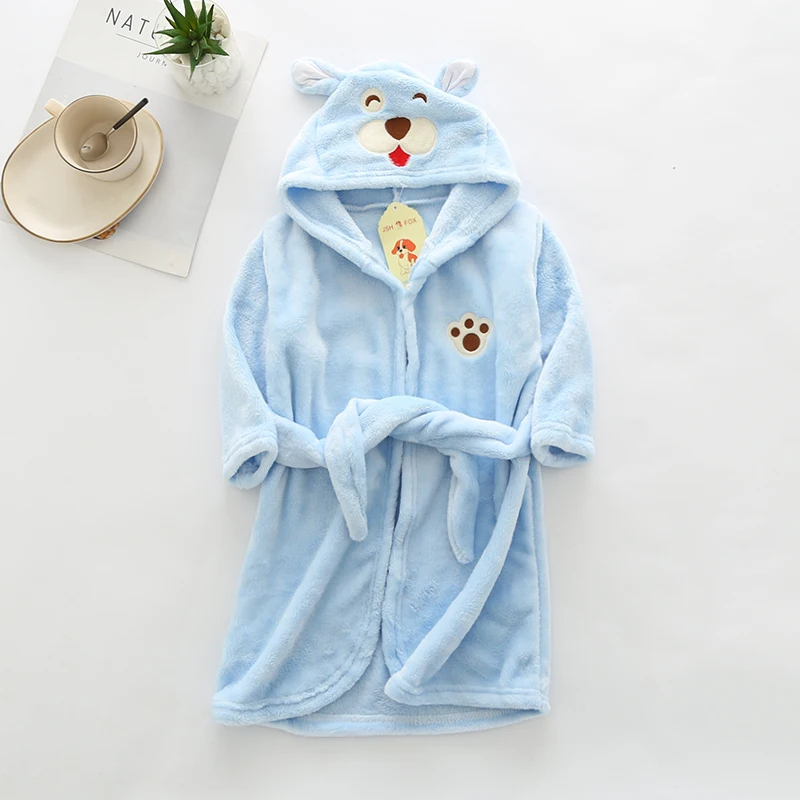 Kids Flannel Pajamas winter christmas pyjamas children warm Girls Cartoon Animals Robes boys Sleepwear Casual home 2-8Y |