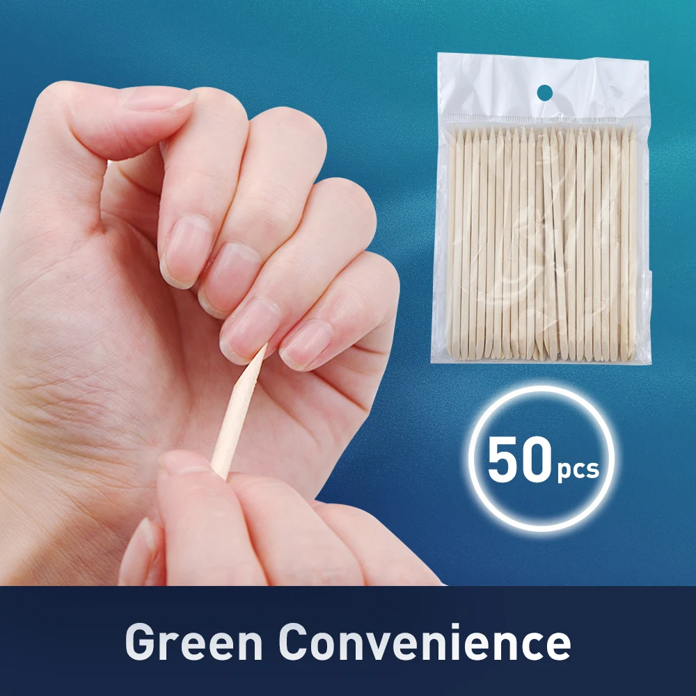 Оранжевые палочки 50 шт. Толкатель для кутикулы толкателя ногтей оранжевые