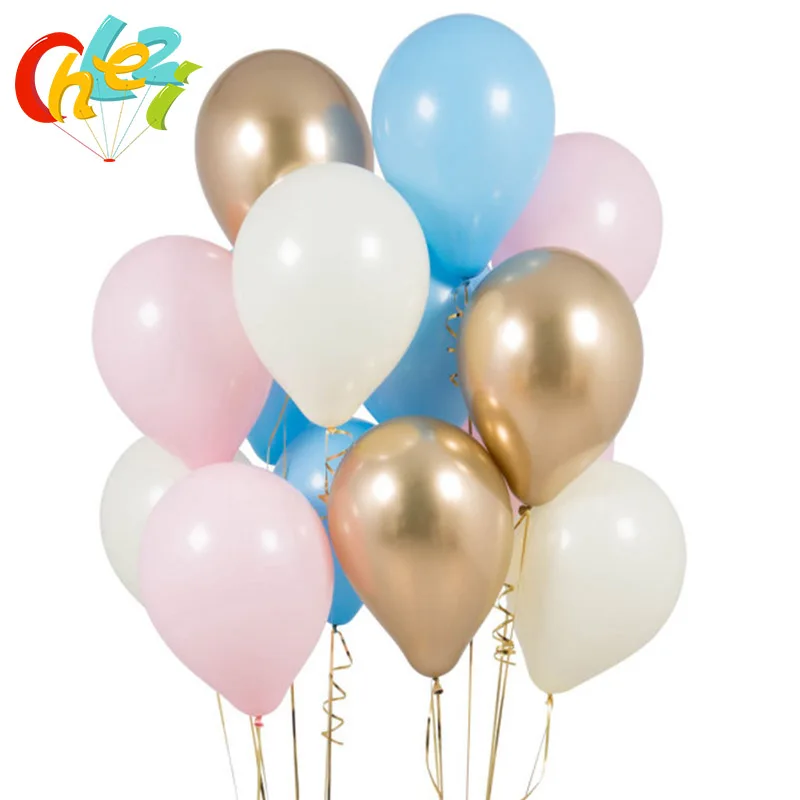 10/20 штук 10 дюймов Цвет: розовый золотистый Белые латексные шарики Свадебные