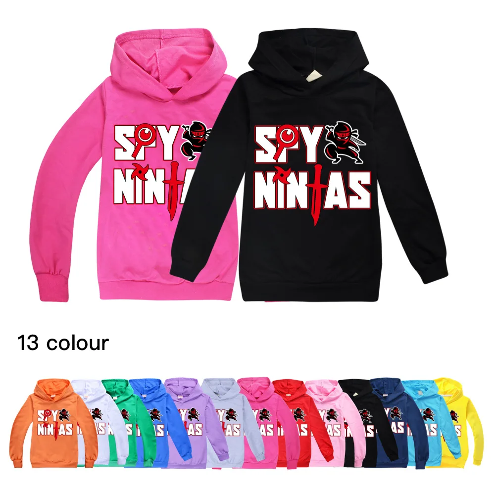

New SPY NINJA Children's Wear Hooded Sweatershirt for Boys Cotton Thanksgiving Shirt Girls Fall Clothes For Toddler Kids 2-16Y