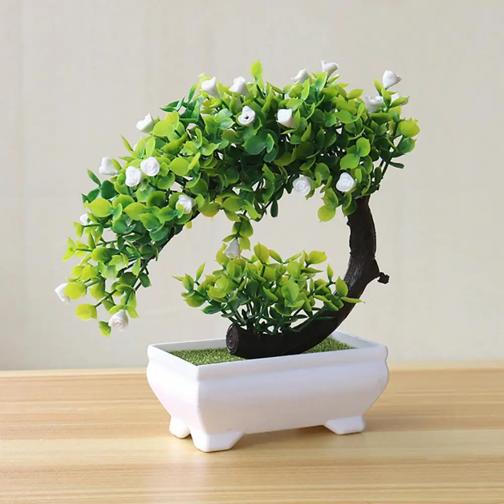 

NEW Artificial Plants Bonsai Realistic Everlasting Plastic Lifelike Potted Flower Decor for Home Garden Party Hotel Decor