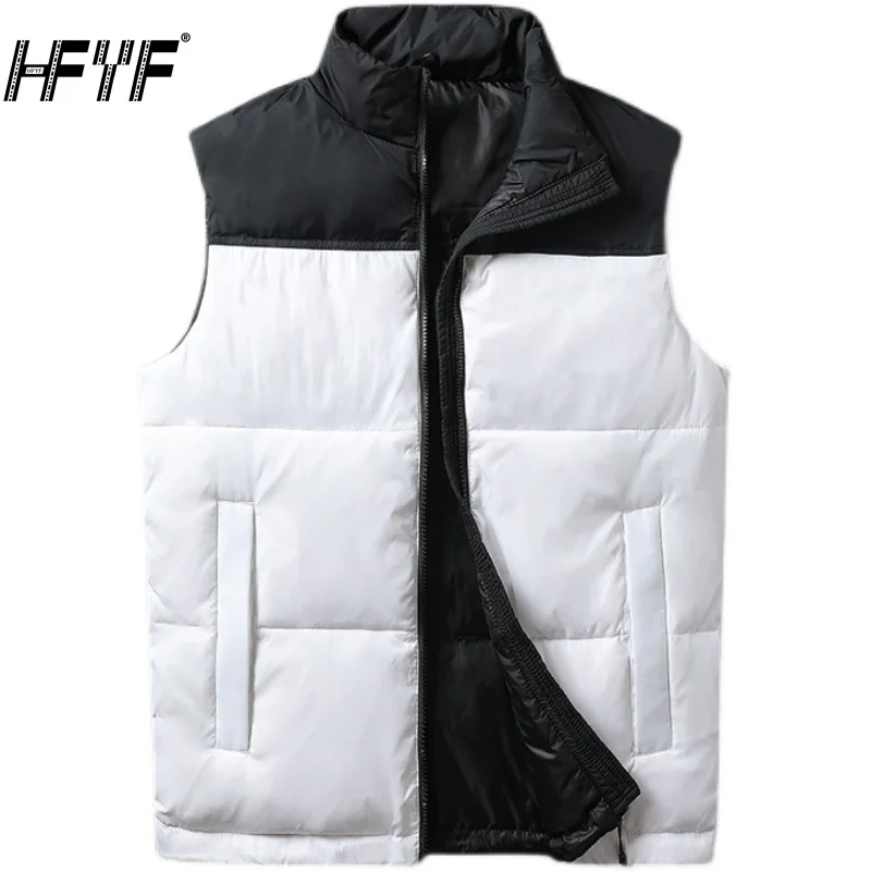 HFYF 5XL Sleeveless Parkas Men Vest Jacket Winter Fashion Autumn Hip Hop Streetwear Jackets Male Oversize Loose Japanese Casual