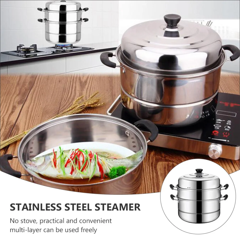 

1pc Household Steamer Cookware Three Layer Steaming Pot Steaming Container
