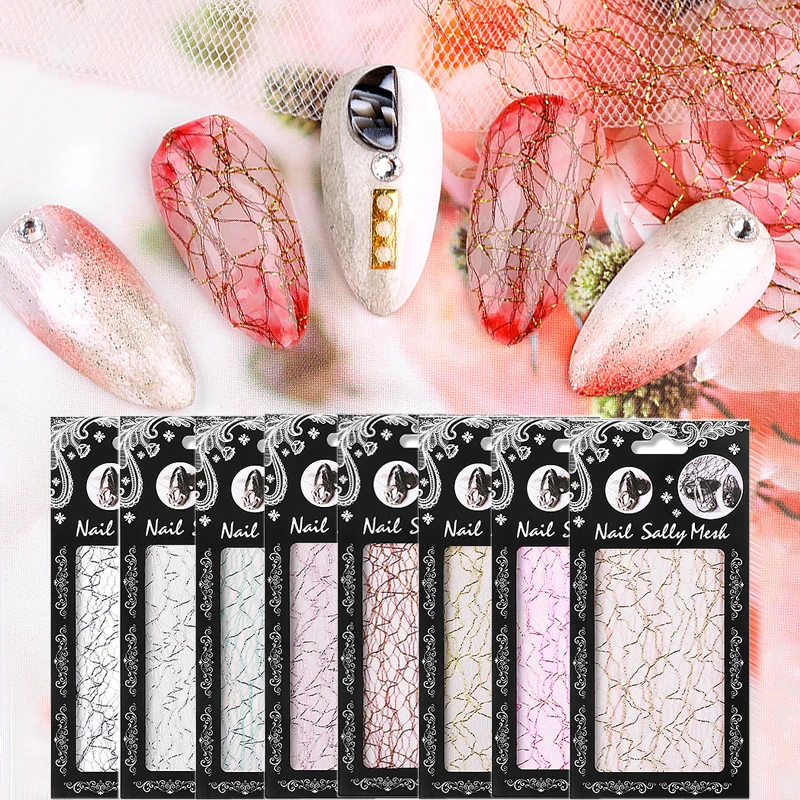 1 шт. рельефная Золотая/серебряная 3d сетчатая наклейка для ногтей|Стикеры и