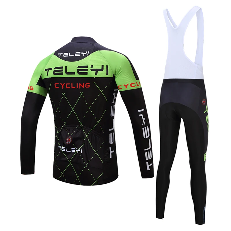 

Teleyi Winter Thermal Fleece Men's Pro Cycling Jersey Set Bicycle Suit Long Sleeves Outdoor Sportswear Climbing Riding Clothing