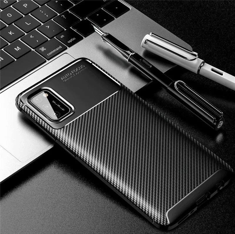

For Samsung Galaxy A51 A71 5G A81 A91 Case Carbon Fiber Bumper Silicon Phone Case for Galaxy A01 A11 A21 A41 Soft TPU Cover