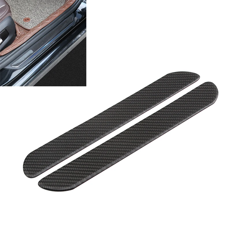 

2 Pcs Universal Car Welcome Pedal Protector Patch Real Carbon Fiber Sill Guard Scuff Anti-Scratch Waterproof Sticker For BMW
