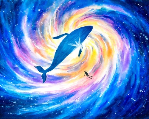 Холст живопись маслом киты путешествия по интернеталу Настенный декор картина