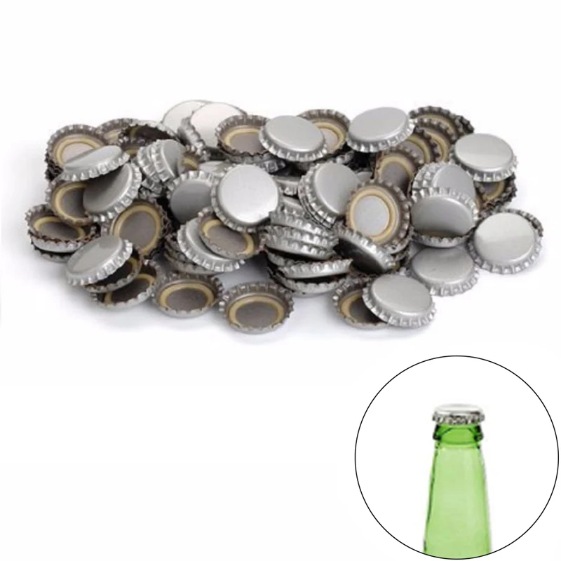 

120 Pcs/lot Beer Bottle Cap Crown Lids DIY Home brewing Beer Bottling Tools Gold/Silver/Black Capping Bottling Caps