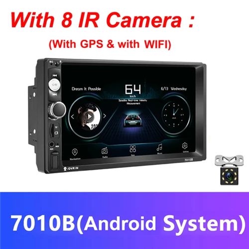 Android IR Camera Podofo Авторадио 2 din автомагнитола 7010b Wince Android мультимедийный плеер gps авто стерео Bluetooth wifi USB Suppport камера заднего вида - Цвет: Android IR Camera