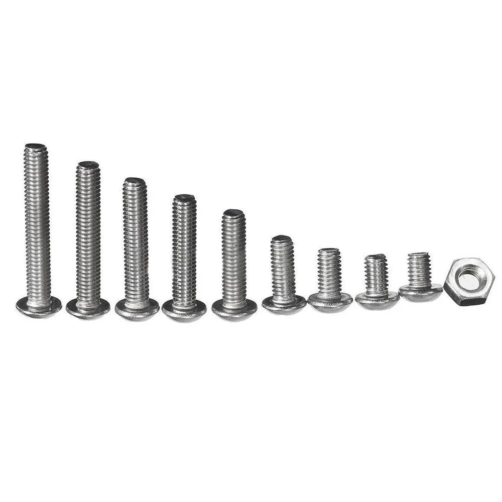 340 шт. M3 нержавеющая сталь SS304 Шестигранная головка винты Болт Гайка велосипед