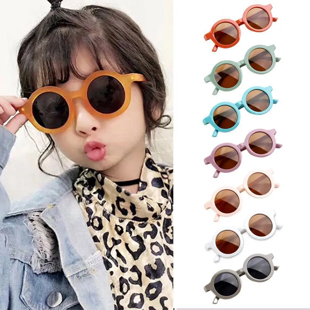 

Fashion Retro Round Kids Sunglasses Boys Girls Sun UV Children Classic Sunglasses Protection Vintage Glasses Eyewear Colorf O1X0