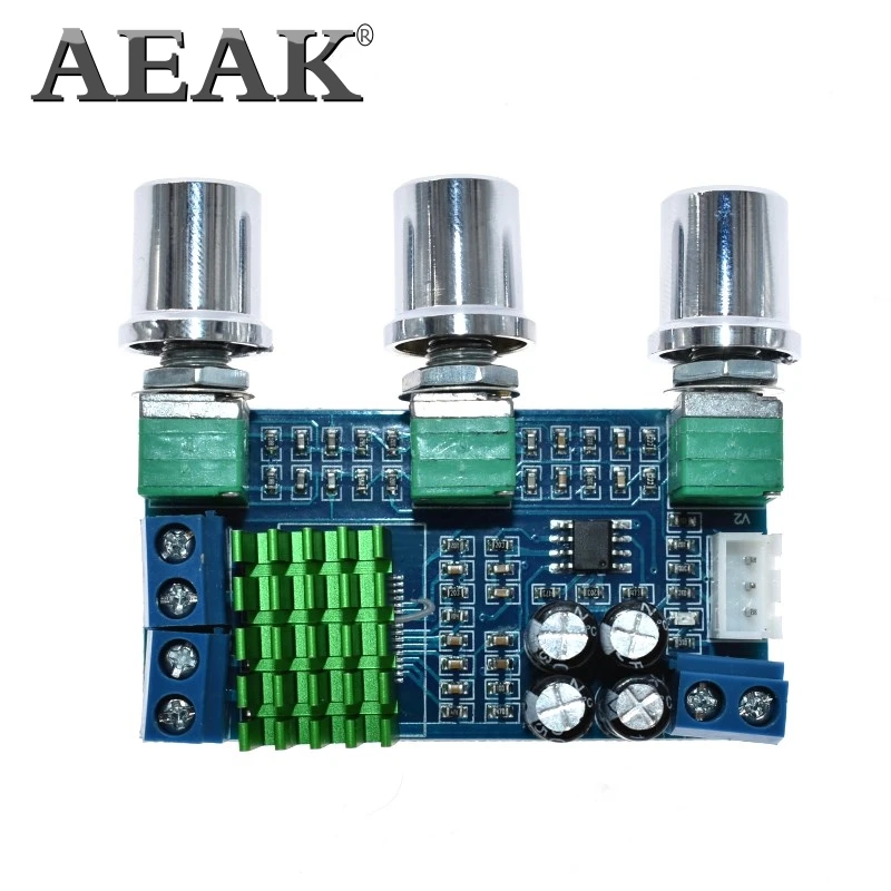 AEAK DC 12 В 24 в 80 Вт x 2 двухканальный цифровой аудио TPA3116 D2 регулятор высоких басов