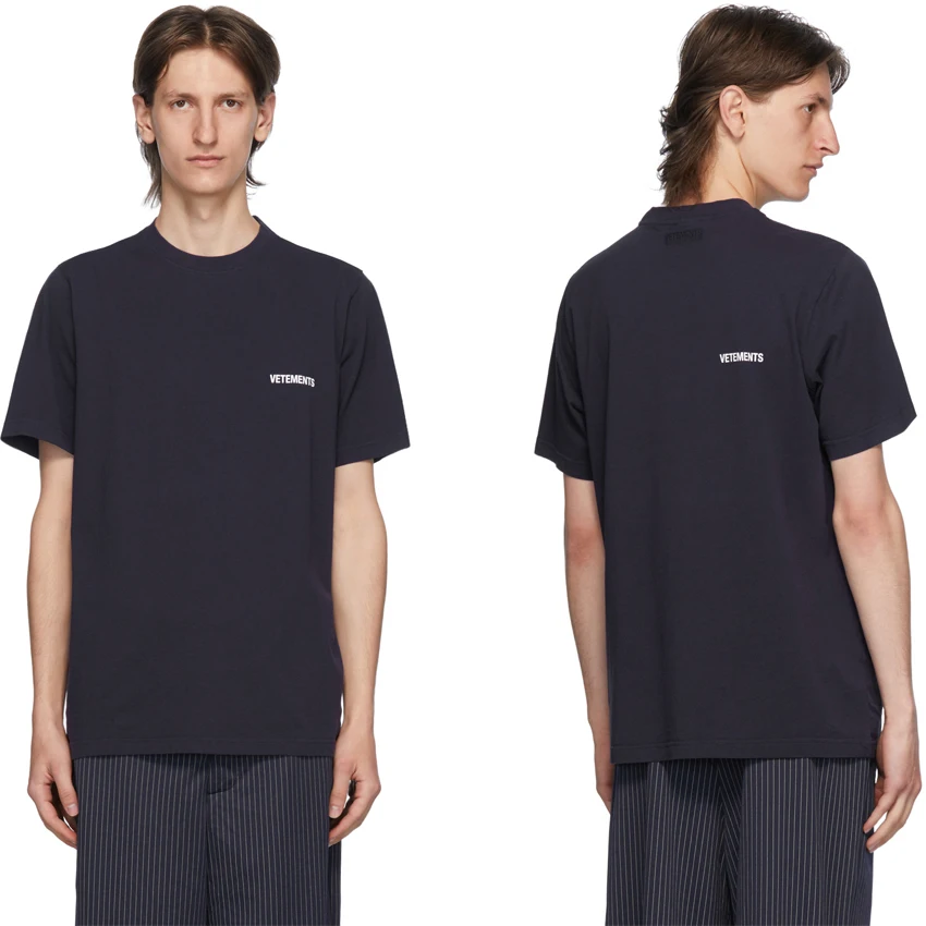 

Vetements Simple Style T-Shirt Men Women Collar Tonal Embroideredy Logo VTM T Shirt