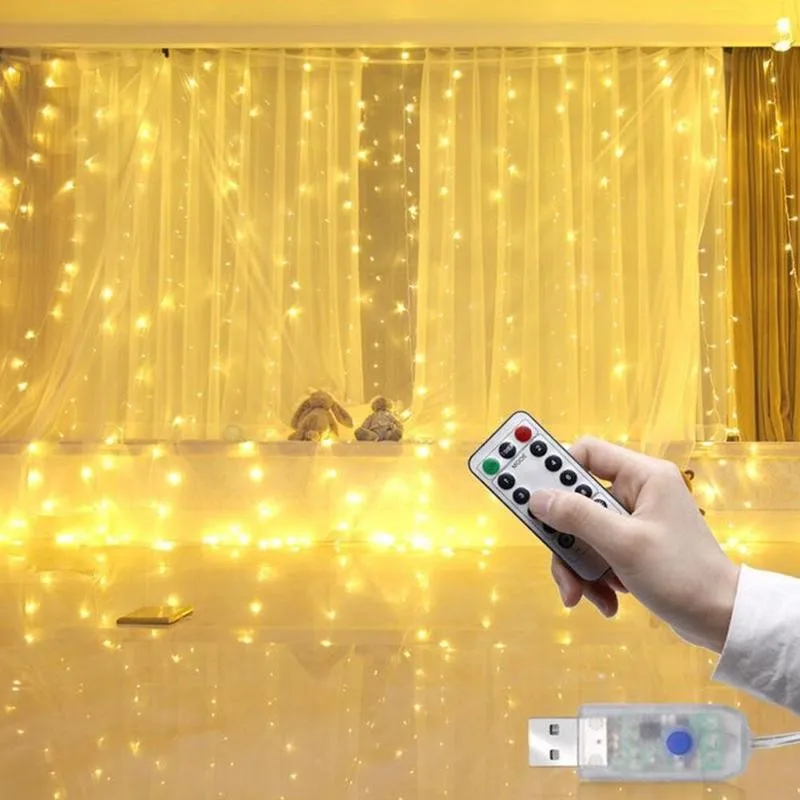 

3*3m LED Curtain Light 100/200/300 Waterproof LEDs Fairy Lights For Garland Home Christmas Wedding Party Decoration Multipurpose