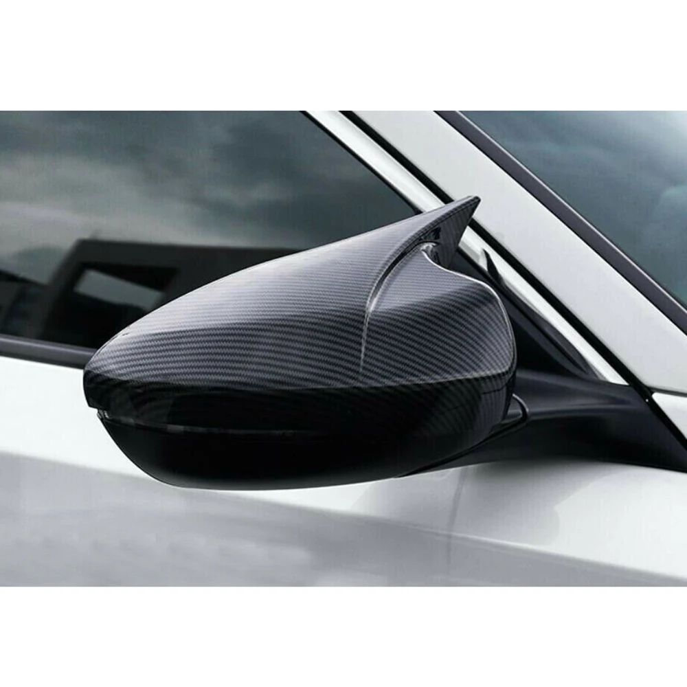 

2pc Rearview mirror cover ABS Look Rear View Mirror Cover Trim Black Set