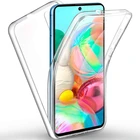 360 прозрачный чехол из ТПУ для Samsung Galaxy A10 A20 A30 A20E A30S A40 A50 A50S A70 A51 A71 A01 A41, мягкий чехол с полным покрытием корпуса