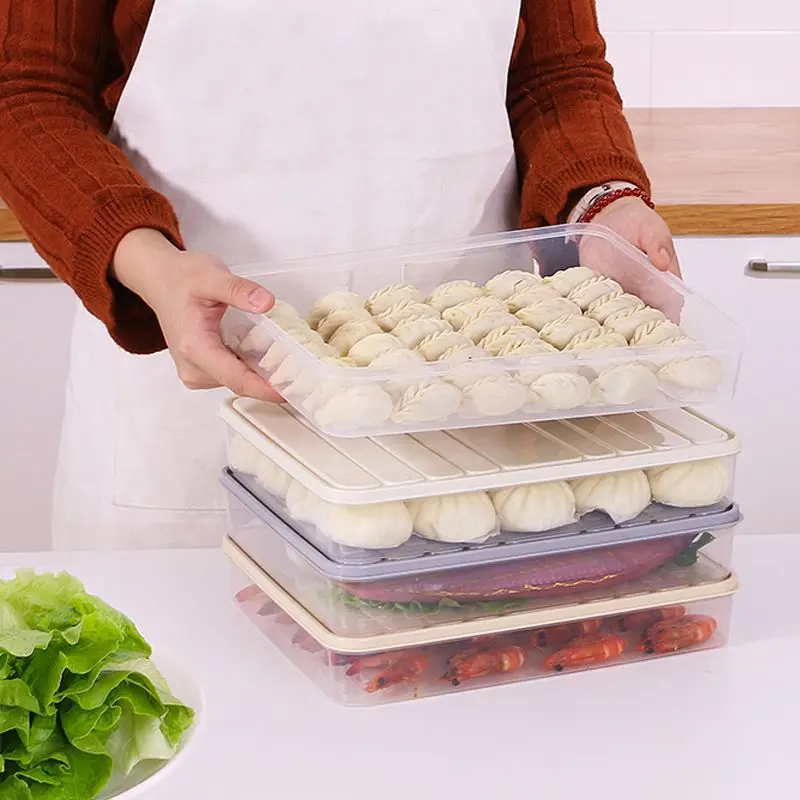 

Refrigerator Food Storage Box with Lid Sealed Crisper Food Fresh Keeping Egg Fish Storage Container Fresh Spacer Organizer Case