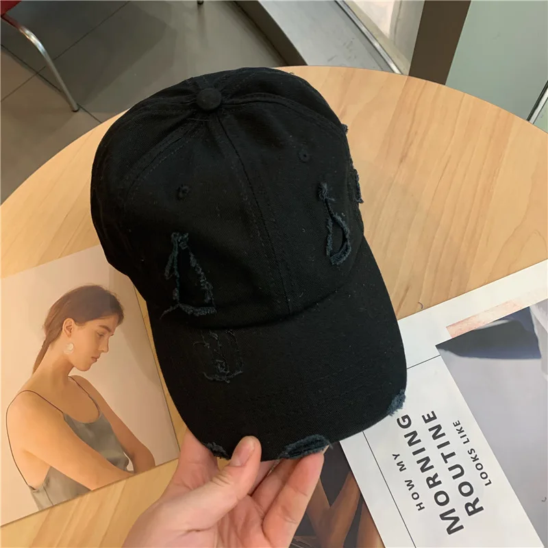 

Korean Hip Hop Baseball Cap With Holes, Old Dome, Sunscreen And Sunshade Hat, Men's And Women's Pure Cap
