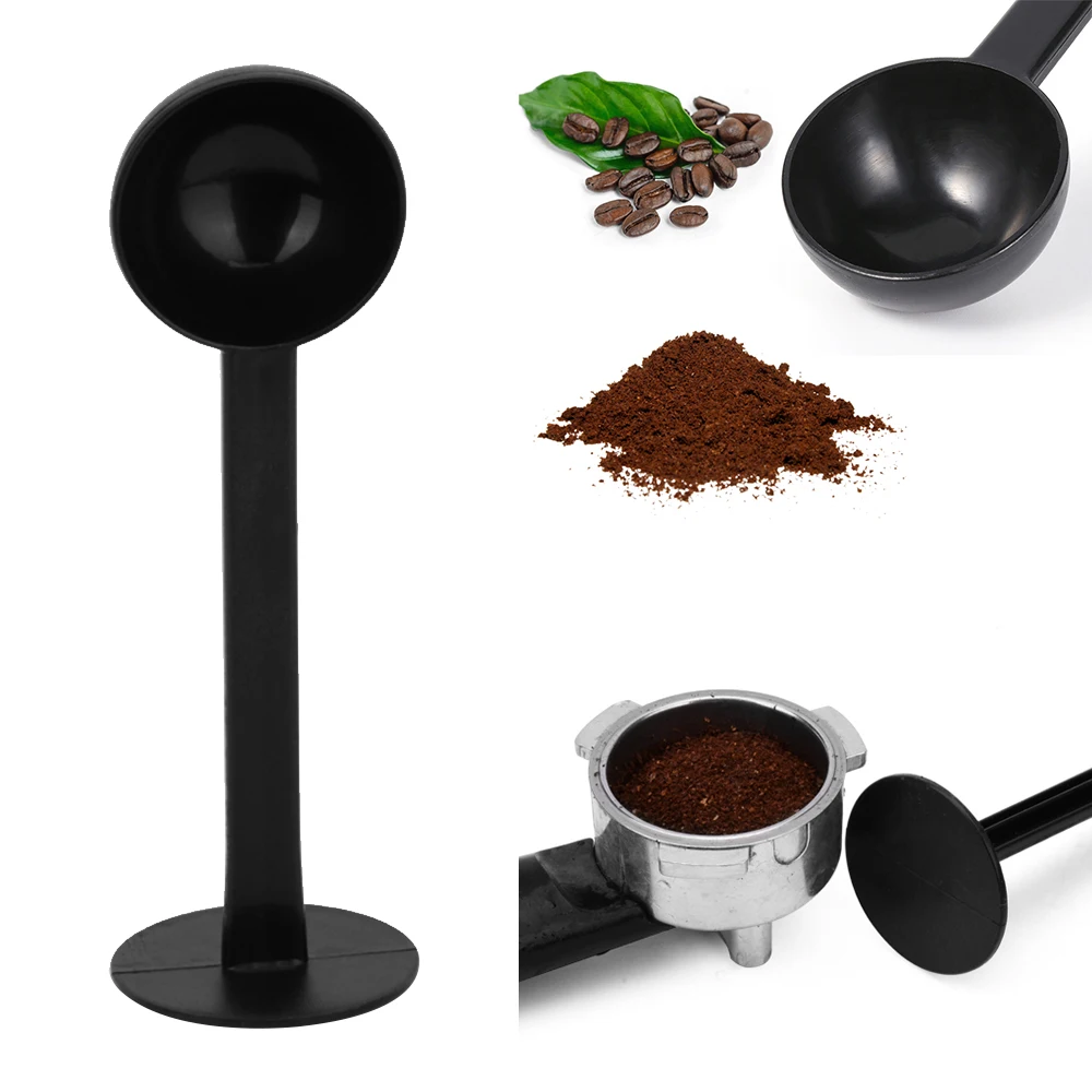 Black Plastic Coffee Espresso Scoop 10g Measuring Spoon Coffee Tamper Tools