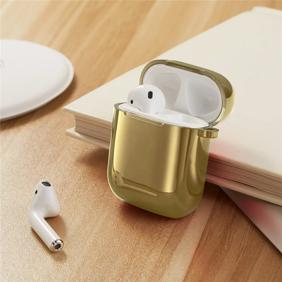 Гальванический защитный чехол для Airpods Жесткий Корпус для наушников оболочка для Apple Airpods 1 2 гальванический защитный чехол