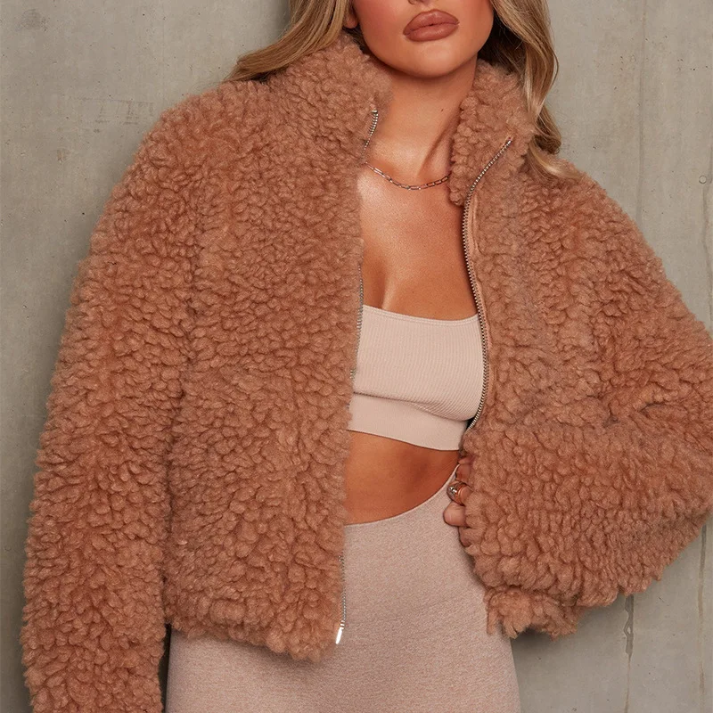 CGC 2021 Short Lambswool Jacket Women Winter Parkas Plus Velvet Keep Warm Coat Female Thicken Loose Winter Jacket Women Outwear