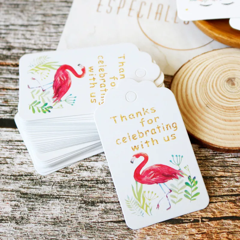 300 шт. фламинго и единорог Бумага теги спасибо &quotсделай сам&quot хороший подарок на