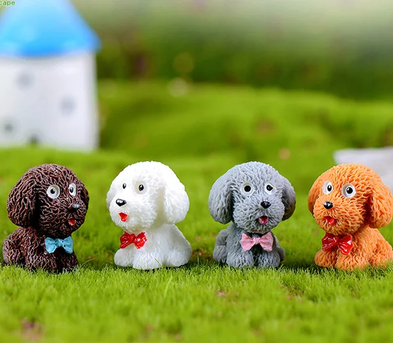 Счастливый щенок маленькая статуя пастбища фигурка микро ремесла орнамент