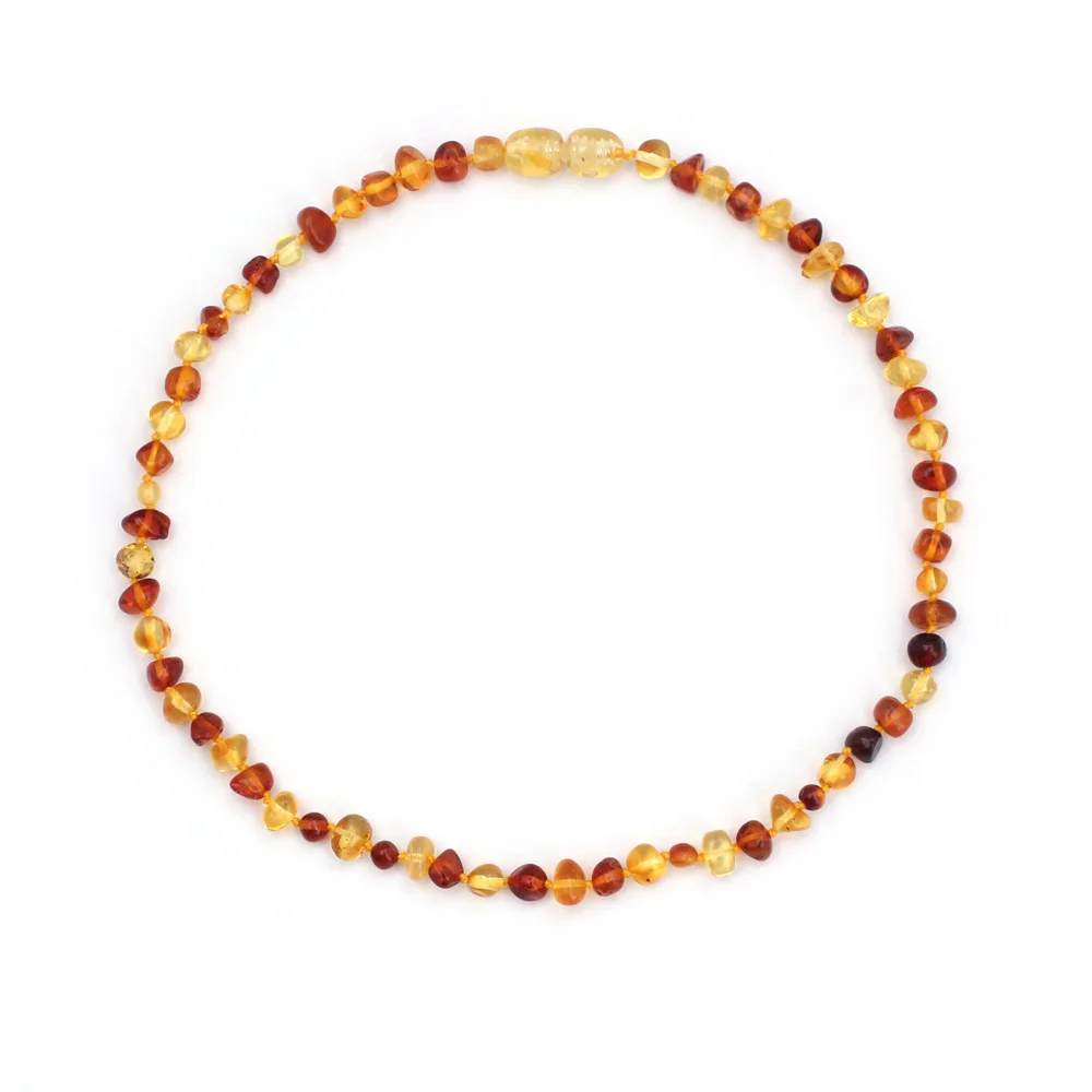 

SA SILVERAGE Natural Amber Round Ball Women Multicolor Necklaces Fine Jewelry Chain Necklaces for Woman Adult Beads Necklace