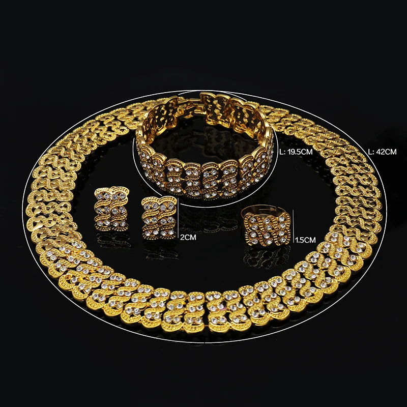 

Fani Exquisite Dubai Gold Jewelry Set Brand Nigerian Wedding woman accessories jewelry set African Beads Bridal Jewelry Set