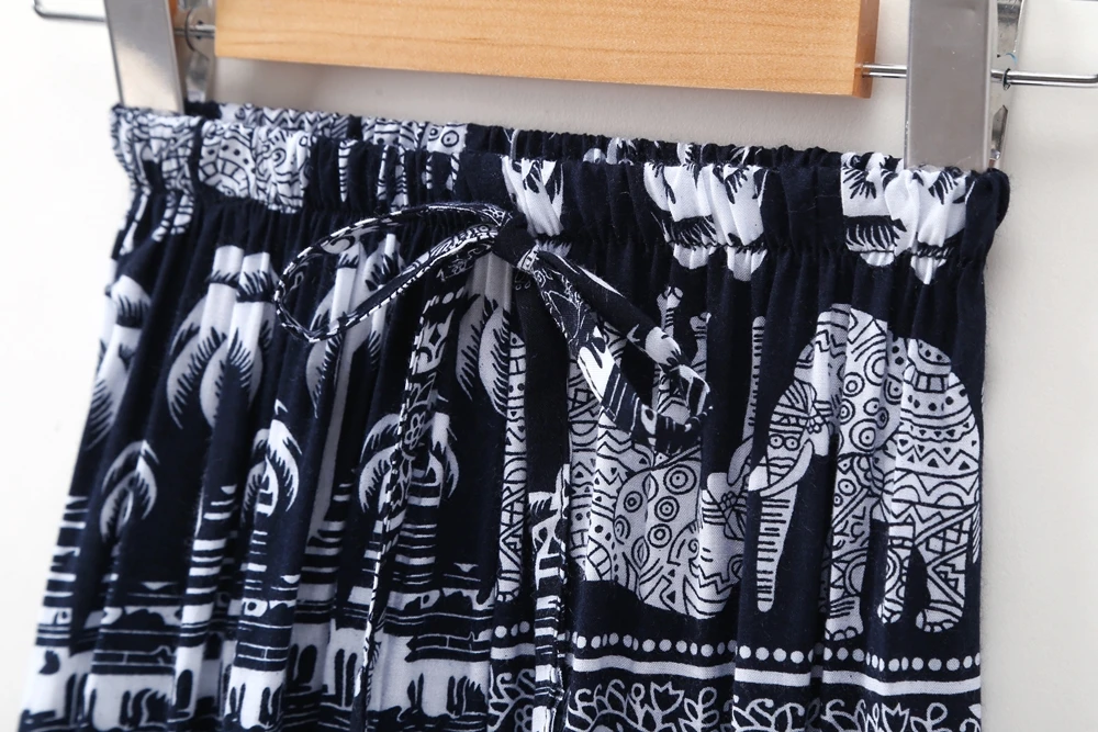 Детские хлопковые штаны для девочек повседневные пляжные шаровары с принтом