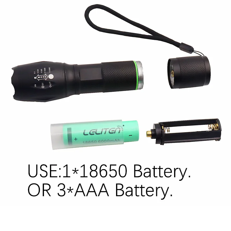 Портативный мини тактический флэш-светильник XML-T6 L2 V6 светодиодный фонарь с зумом