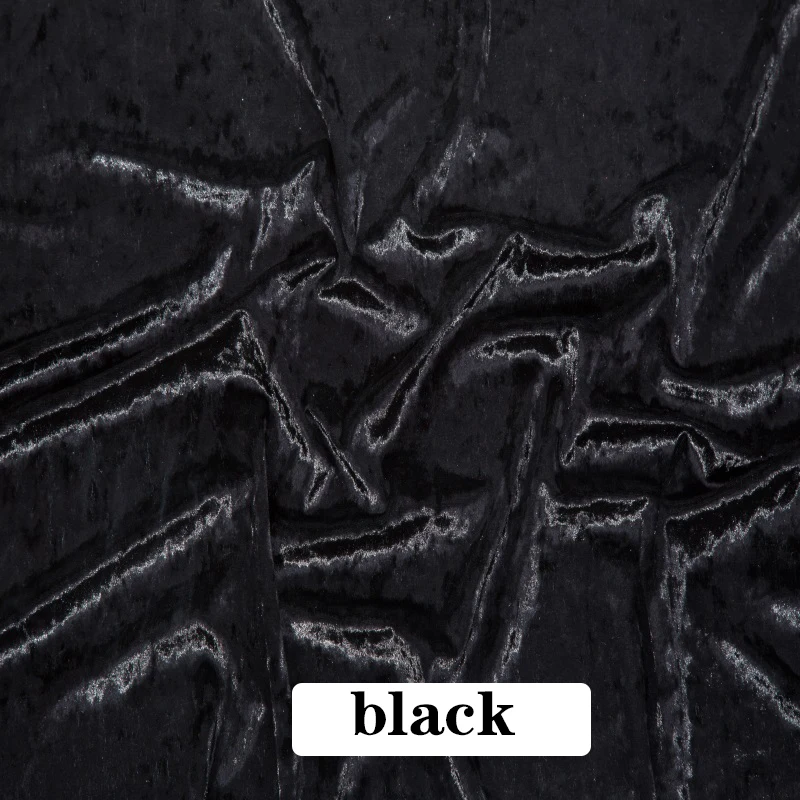 Разноцветная бархатная ткань 160X100 см для свадебного торжества, платья, юбки, блузки, материалы для дома, аксессуары ручной работы, Рождественская ткань - Цвет: Черный
