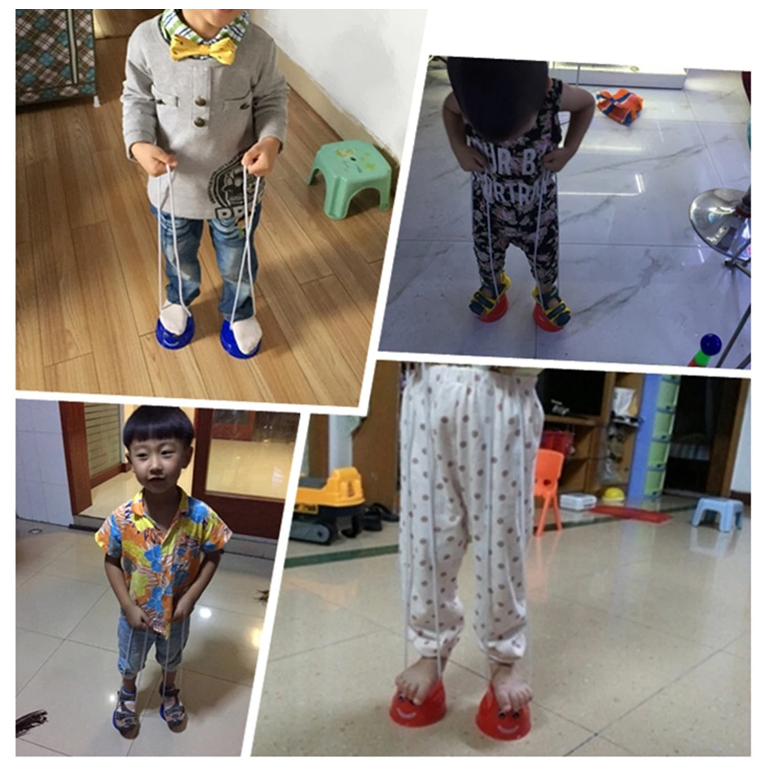 1 пара пластиковые тренировочные ходули для прыжков со смайликом балансирующие