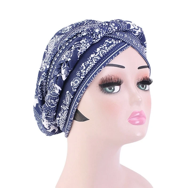 

National Hair Cap For Sleeping Turban Twist Braid Bohemian Headcover Hat Headband Cotton Bonnet Styling Haircare Coloring