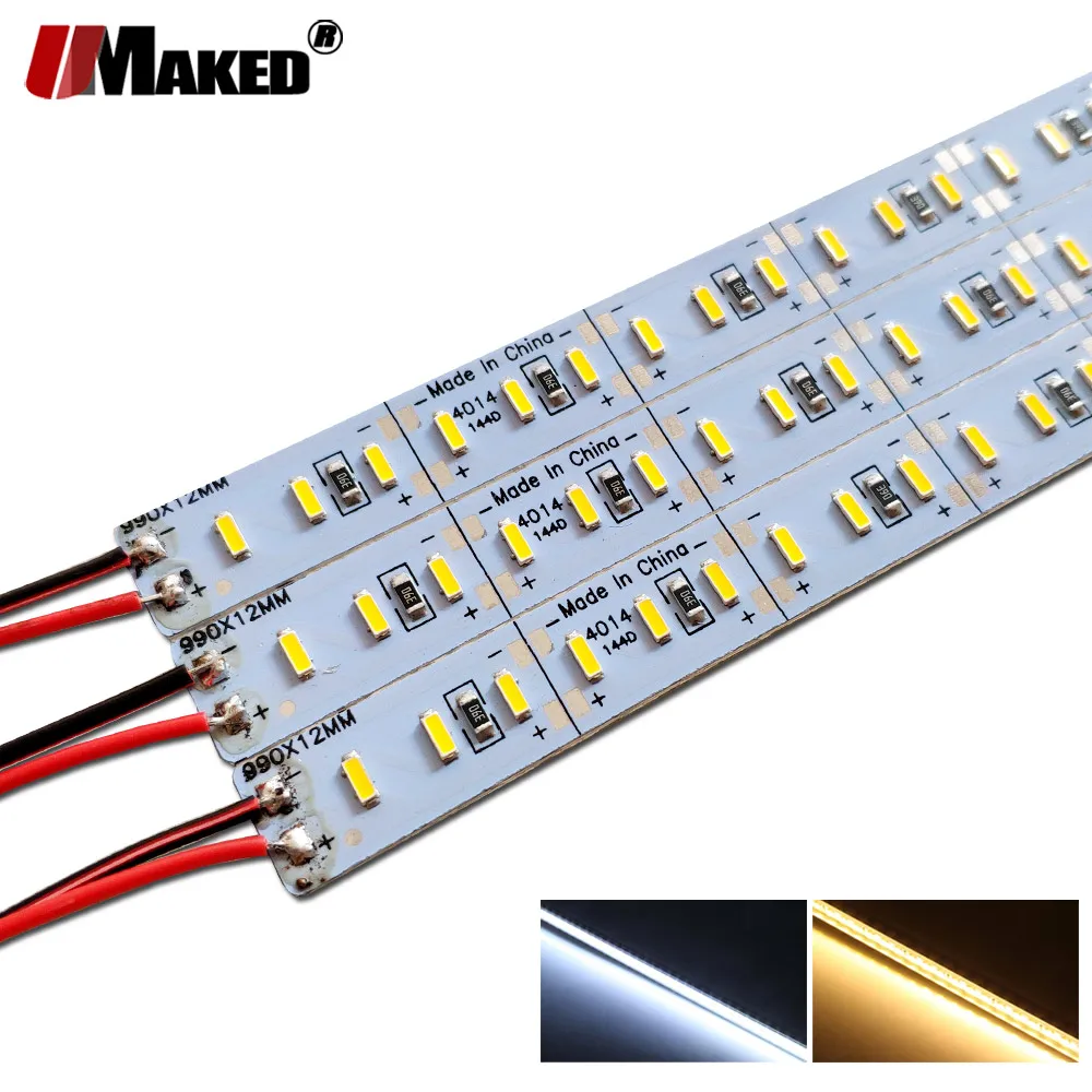 10 шт. 50 см светодиодная полоса освещения Высокая яркость DC12V 144LED s SMD 4014 светодиодная жесткая полоса энергосберегасветодиодный светодиодные флуоресцентные энергосберегающие трубки