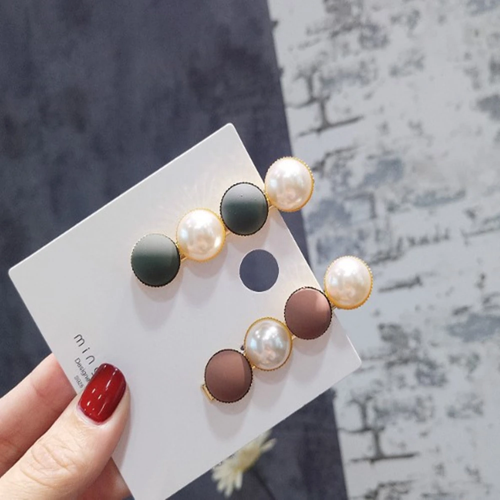 

1PC Colorful Scrub Bead Hairpins Hair Accessories Hit Color Imitiation Pearl Hair Clips Barrettes Women Hairgrip Headware