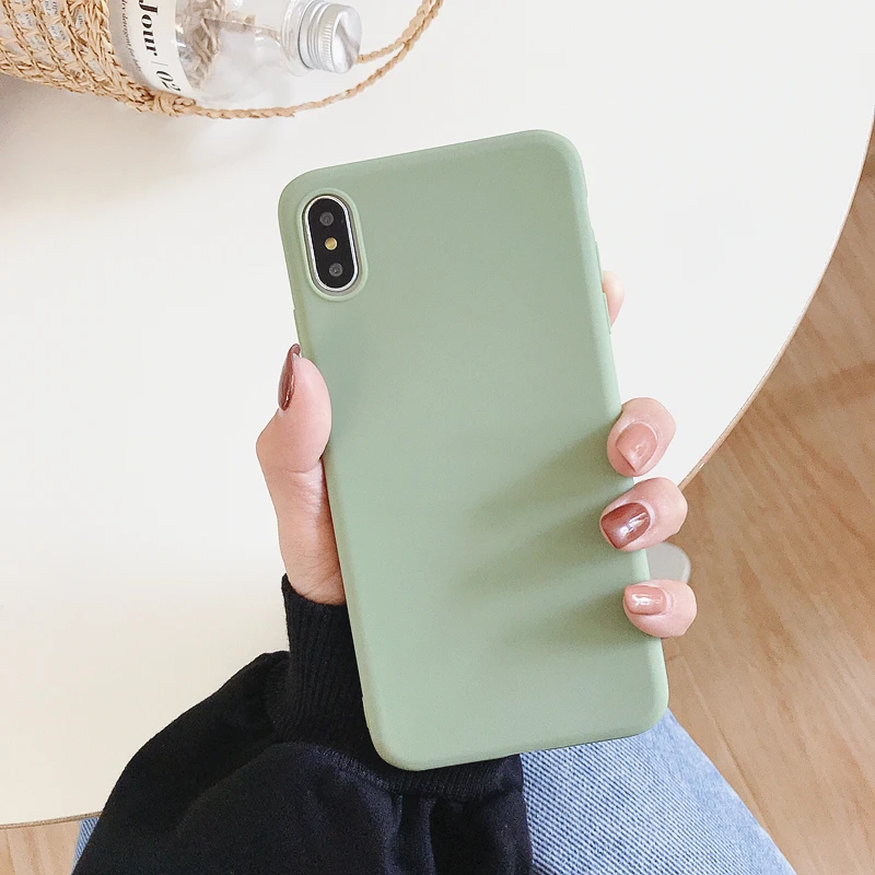 Силиконовый чехол Sunjolly яркого цвета для iPhone 11 Pro Max Xs XR X 8/7 Plus 6s/6 матовый задней