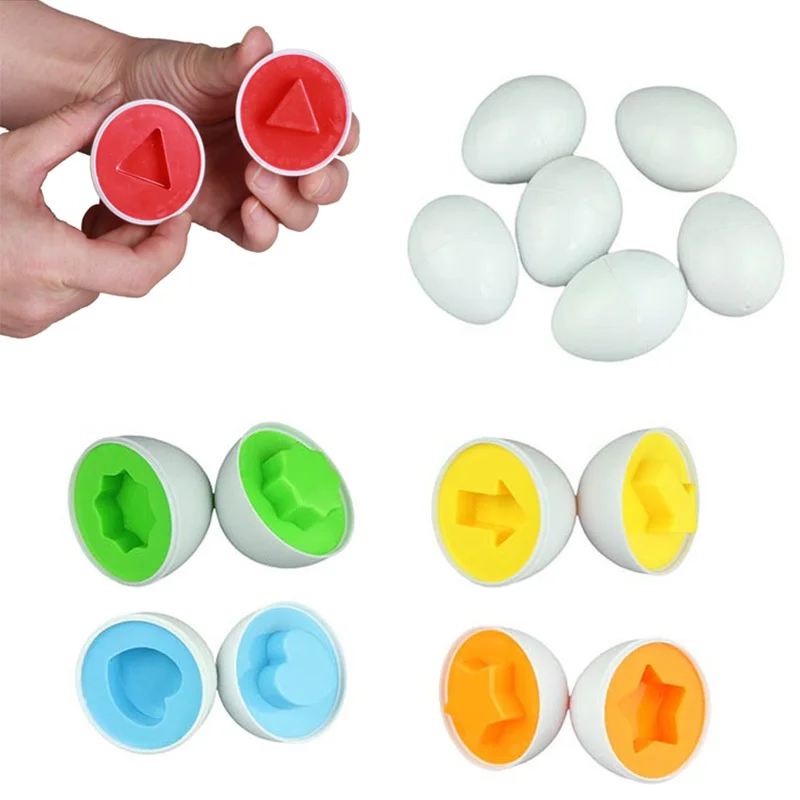 6Pcs/set Learning Education Toys Mixed Shape Wise Pretend Puzzle Smart Eggs Baby Kid Kitchen Tool | Игрушки и хобби