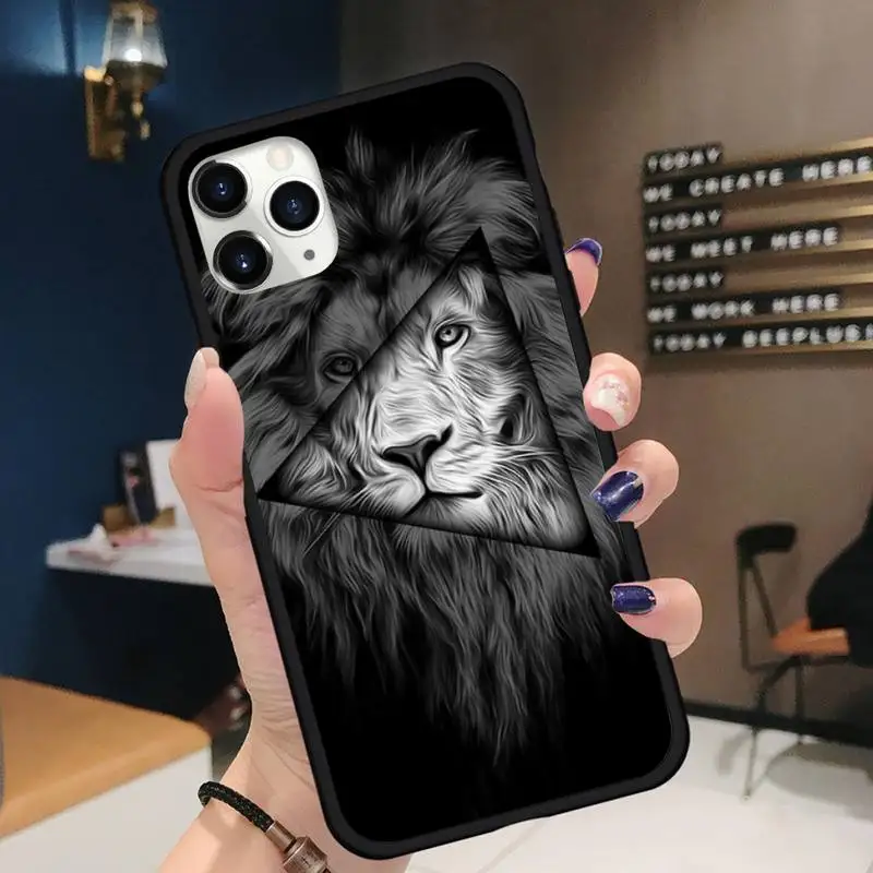 

lion art animal cool Phone Case for iPhone 11 12 pro XS MAX 8 7 6 6S Plus X 5S SE 2020 XR Soft silicone