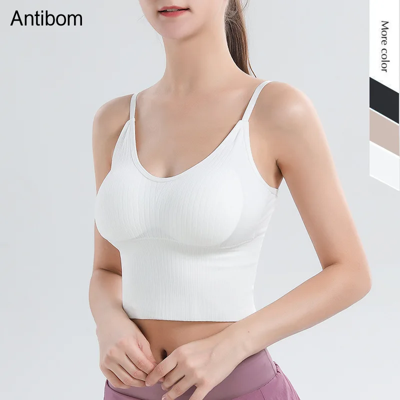 

Antibom Sports Training Solid Sexy Workout Underwear GYM Bra Push Up Yoga Fitness Top Breathable Elastic Adjustable Band