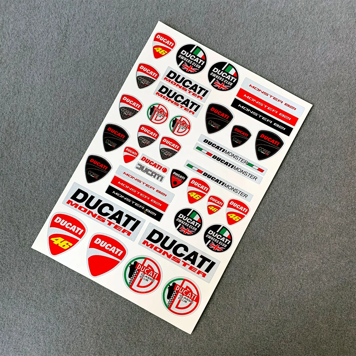 

3M Reflective Helmet Motorcross Motorbike Decals Italian Flag Stickers For Ducati Logo 18CM x 27CM