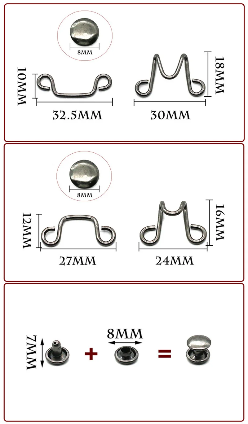 Meetee 10 комплектов 27X28/32X28mm металлические крючки для одежды джинсы на талии