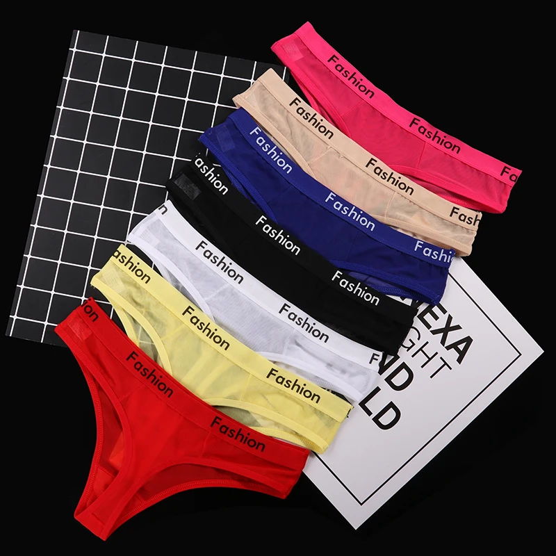 

Seamless Women Briefs Sexy Panties Mesh G String Girls Thong Summer Transparent Underwear Fitness Yoga Ladies T Back Size S-XL