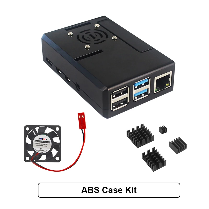 Корпус Raspberry Pi 4 из АБС-пластика черный/прозрачный корпус с охлаждающим